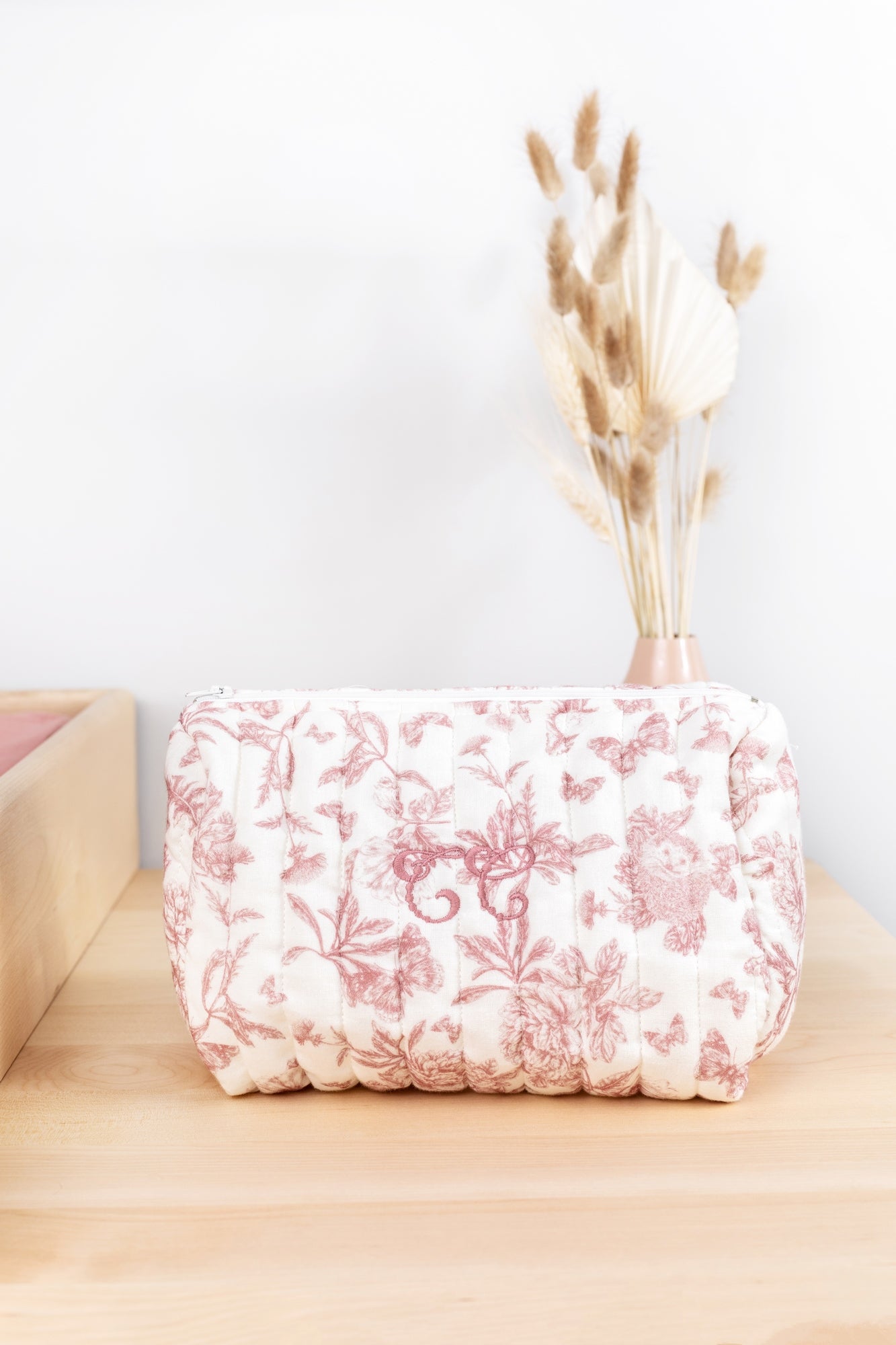 Toiletry Bag Toile de Jouy Pink