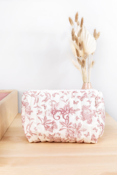 Toiletry Bag Toile de Jouy Pink