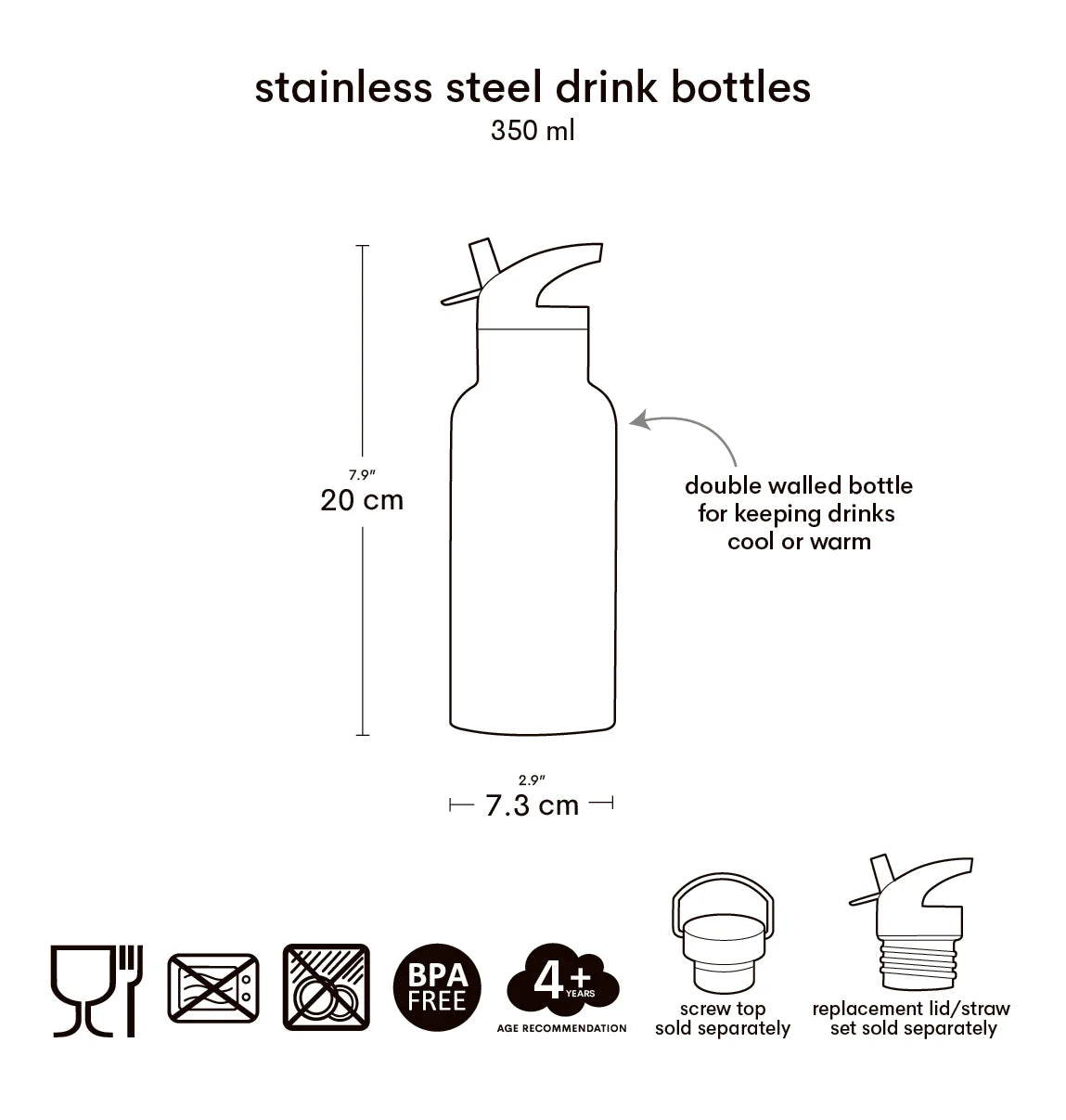 Stainless Steel Drink Bottle (350Ml) - Jungle