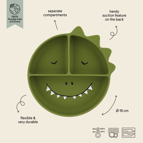 Silicone divided suction plate - Mr. Dinosaur