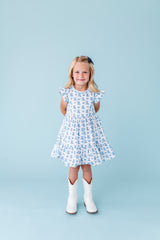 Ruffle Dress - Blue Belle
