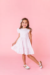 Ruffle Dress - Blush Bows