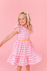 Ruffle Dress - Pink Popsicles