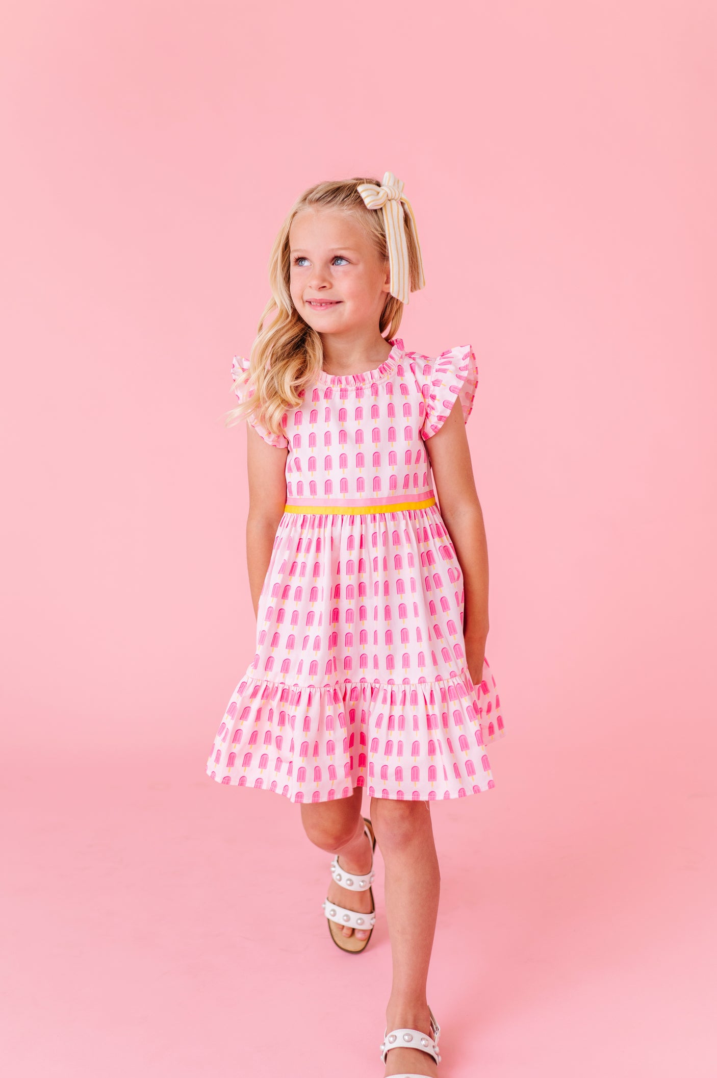 Ruffle Dress - Pink Popsicles
