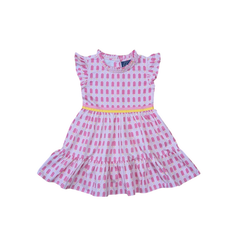 Ruffle Dress - Pink Popsicles