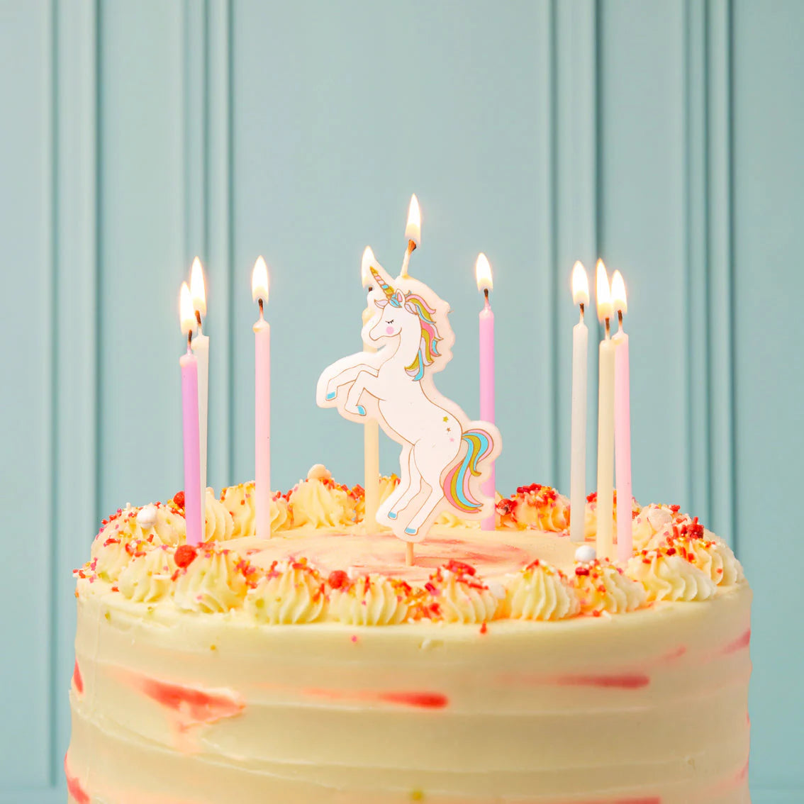 We Heart Unicorns Cake Statement Candle