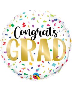 18" Foil Congrats Grad Color Confetti Balloon