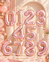 Glitter Rose Gold Number Balloon 40"
