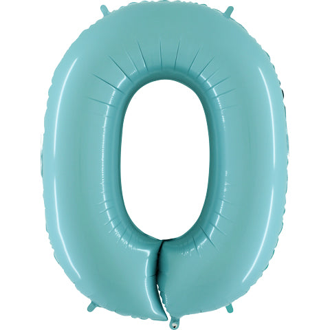 40" Number 0 Balloon Baby Blue