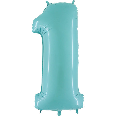 40" Number 1 Balloon Baby Blue