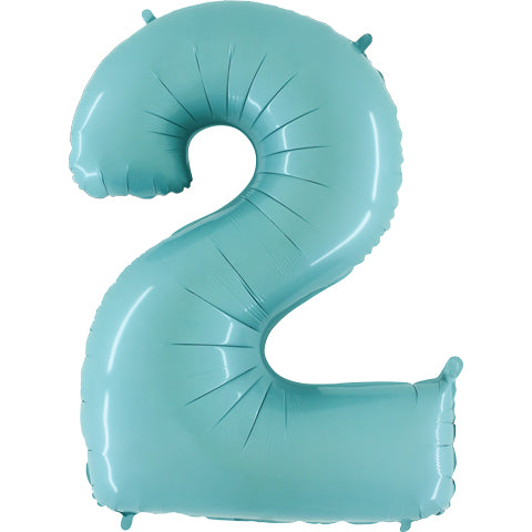 40" Number 2 Balloon Baby Blue