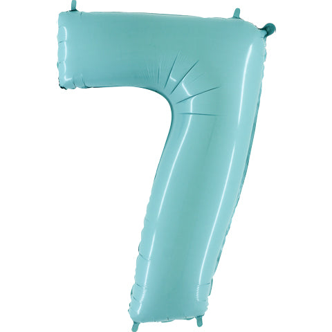 40" Number 7 Balloon Baby Blue