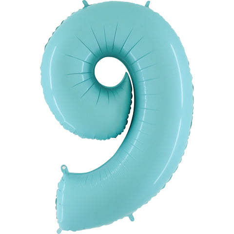 40" Number 9 Balloon Baby Blue