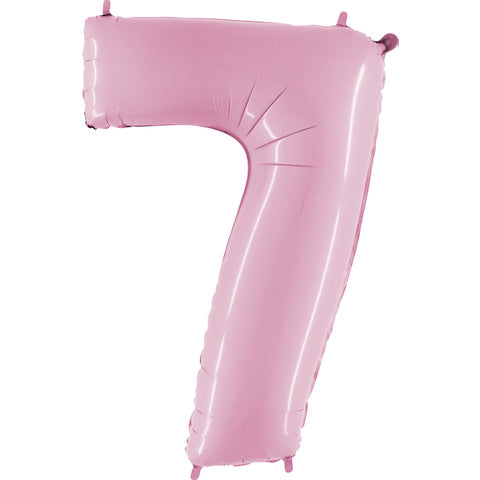 40" Number 7 Balloon Baby Pink