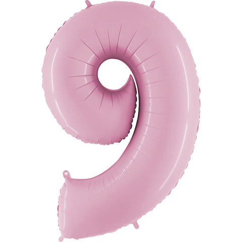 40" Number 9 Balloon Baby Pink