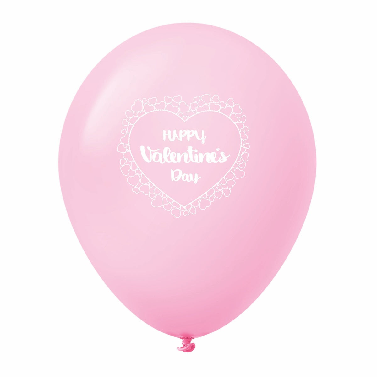 11" Latex Happy Valentine's Day Pink Heart Border Balloon