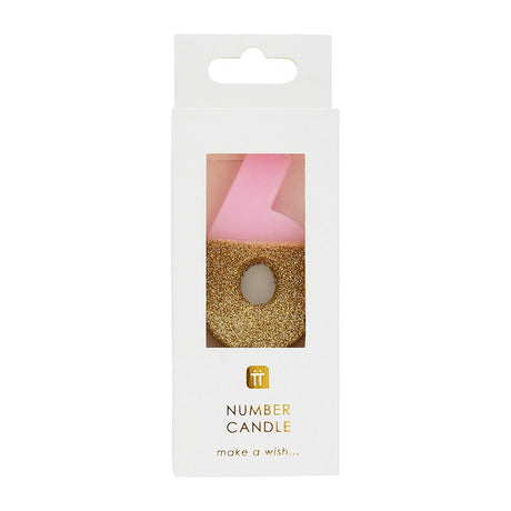 Pink Glitter Candle - 6