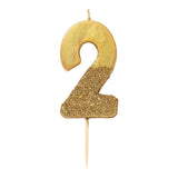 We Heart Birthdays Gold Glitter Number Candle 2