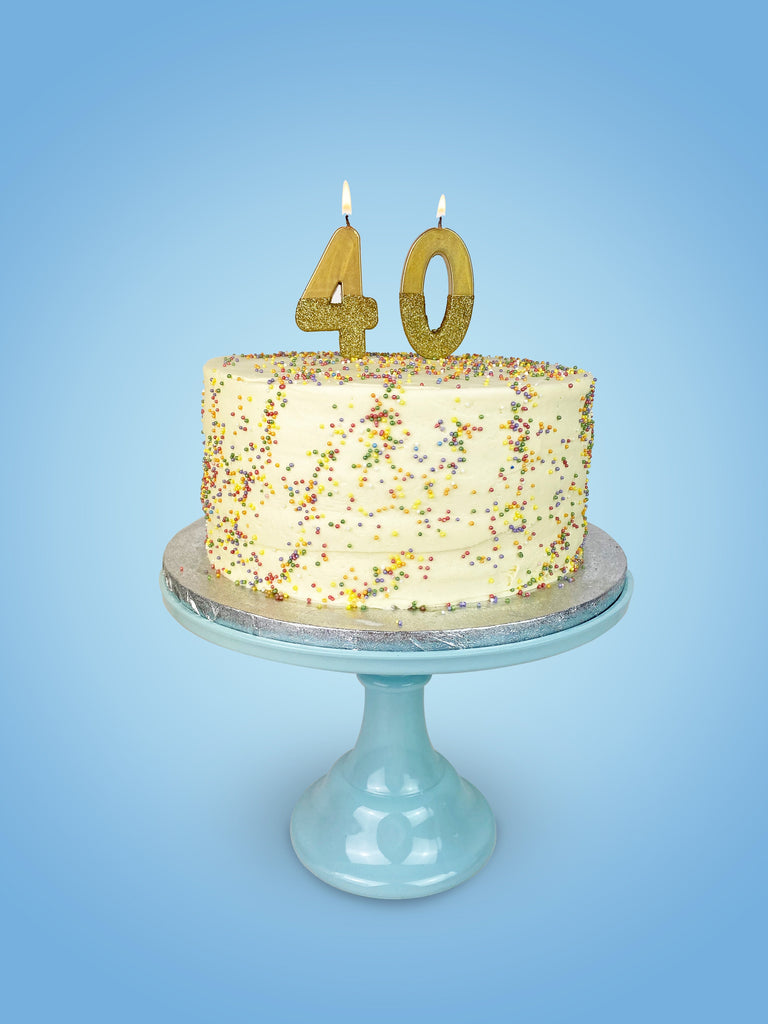 We Heart Birthdays Gold Glitter Number Candle 4