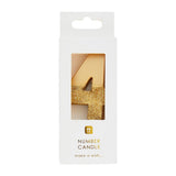 We Heart Birthdays Gold Glitter Number Candle 4