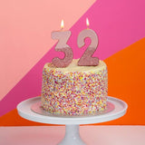 We Heart Birthdays Rose Gold Glitter Number Candle 3