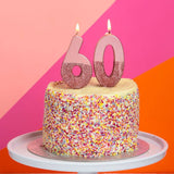 We Heart Birthdays Rose Gold Glitter Number Candle 0