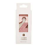 We Heart Birthdays Rose Gold Glitter Number Candle 2