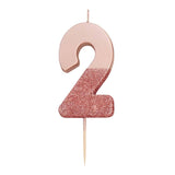 We Heart Birthdays Rose Gold Glitter Number Candle 2