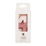 We Heart Birthdays Rose Gold Glitter Number Candle 4