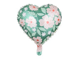 Heart With Flowers Foil Balloon 18"