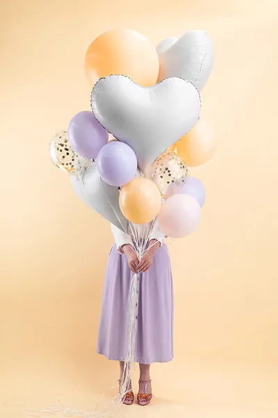 White Heart Foil Balloon 24"