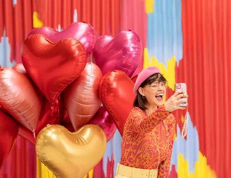 بالون رقائق على شكل قلب أحمر 24 إنش