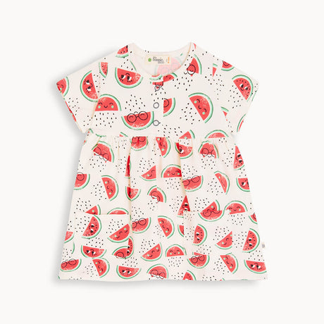 Watermelon Printed Dress With Pockets