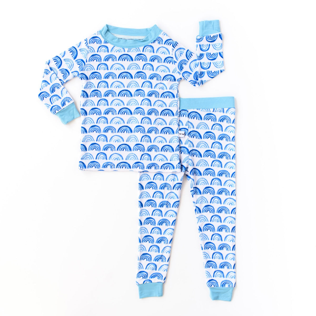 Blue Rainbows Two Piece Bamboo Viscose Pajama Set