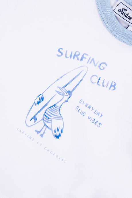 T-Shirt - White Cotton Illustration Seaside