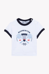 T-Shirt - White Cotton Illustration Sports Club