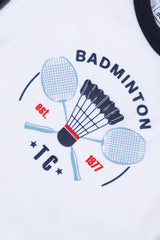 T-Shirt - White Cotton Illustration Sports Club