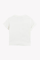 T-Shirt - Ecru Cotton Illustration Dinosaurs