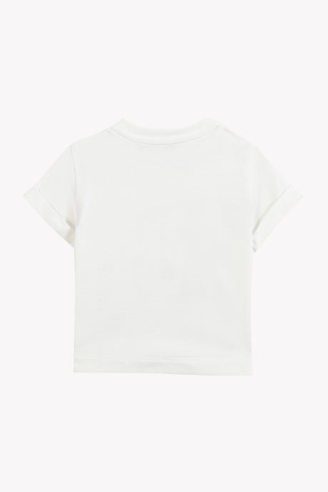 T-Shirt - Ecru Cotton Illustration Dinosaurs