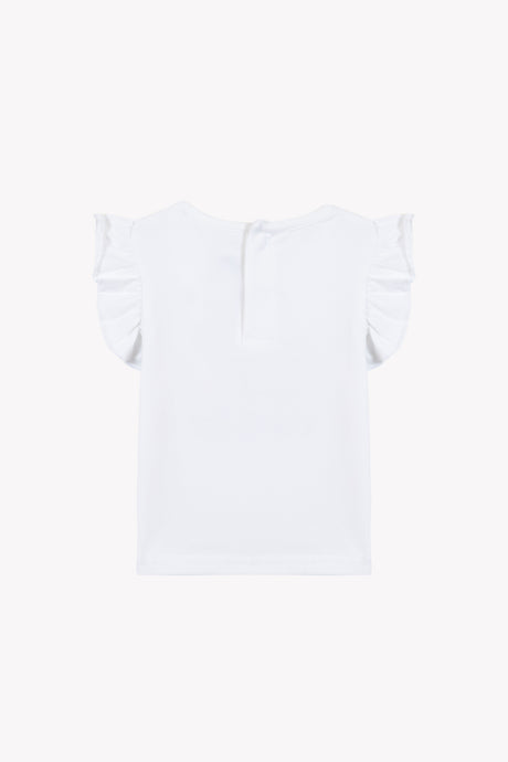 T-Shirt - White Cotton Illustration Tennis