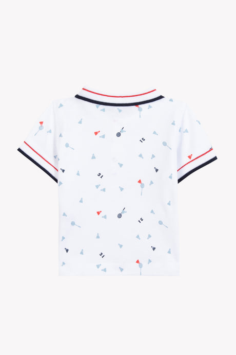Polo Shirt - White Cotton Sports Club