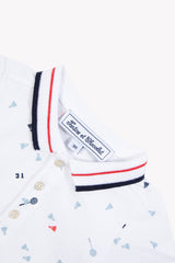 Polo Shirt - White Cotton Sports Club