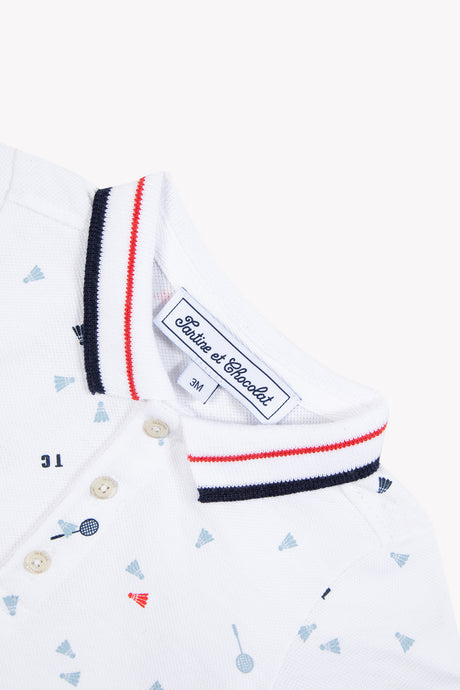 Polo Shirt - White Cotton Sports Club