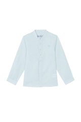 Shirt - Sage Linen Mao Collar