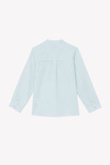 Shirt - Sage Linen Mao Collar
