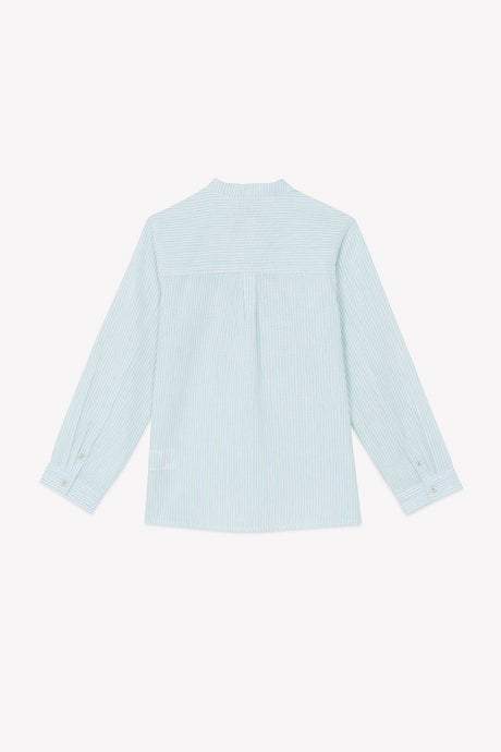 Shirt - Sage Linen Mao Collar