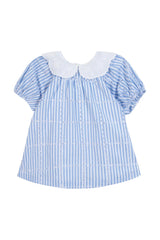 Dress - Azure Cotton Peter Pan Collar