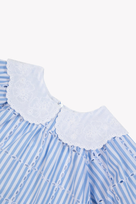 Dress - Azure Cotton Peter Pan Collar