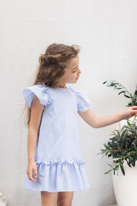 Dress - Cornflower Stripes