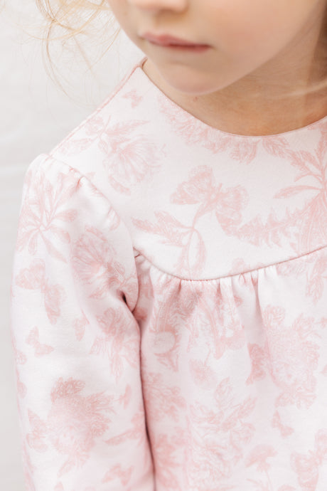 Dress - Pink Cotton Print Inspiration Toile De Jouy